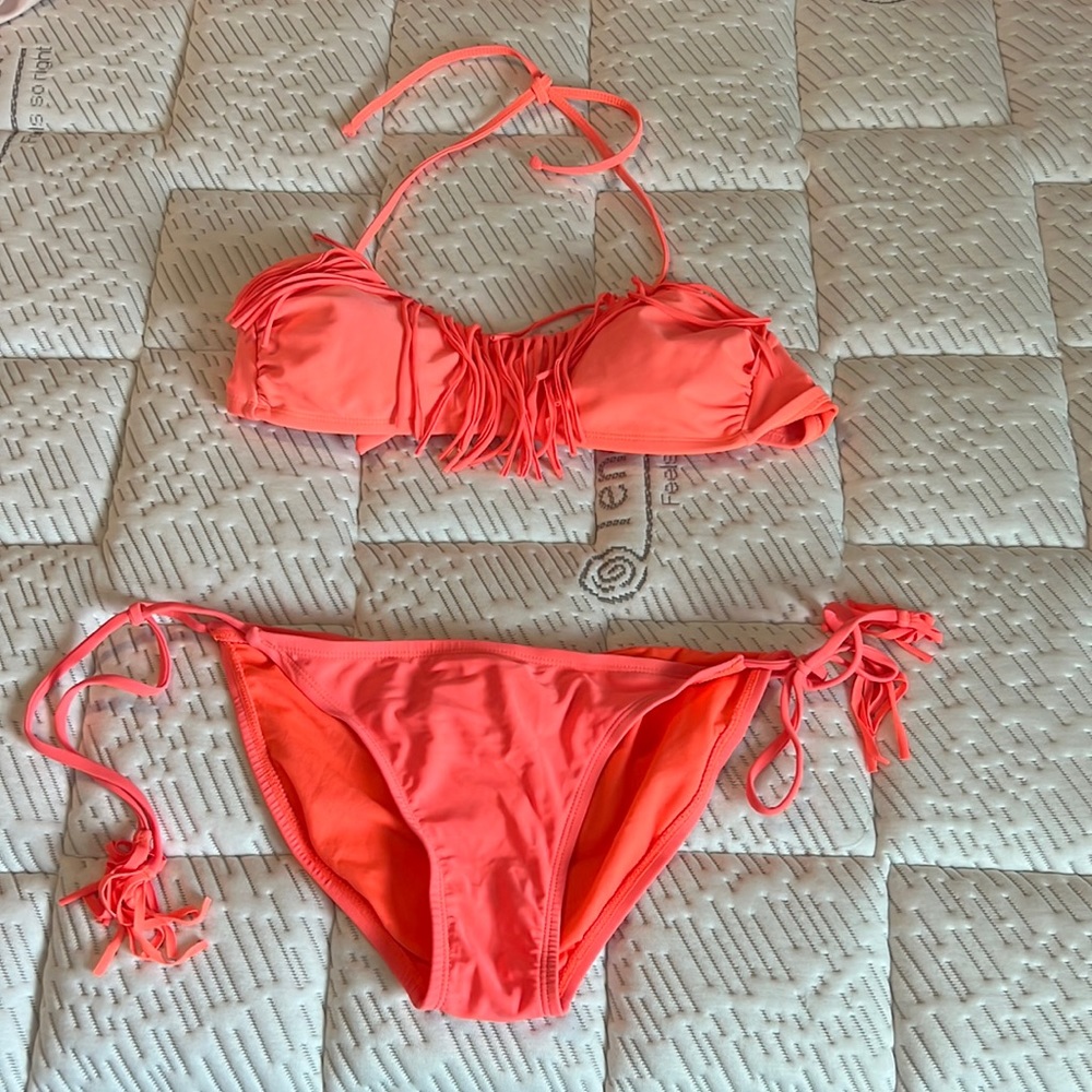 Bright orange bikini